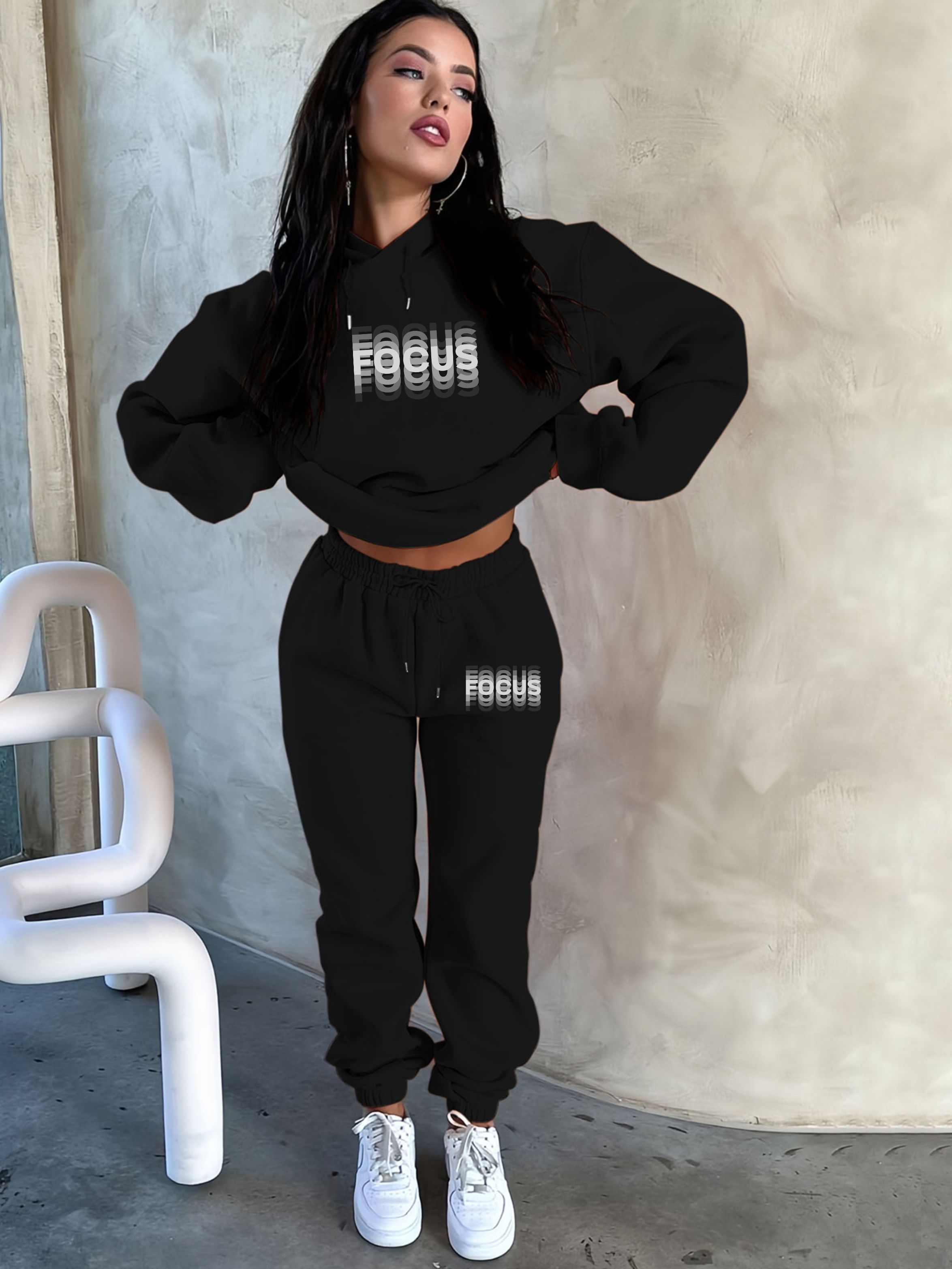 Street Fashion Us - Female Winter Warm Fleece Thick 2Pcs