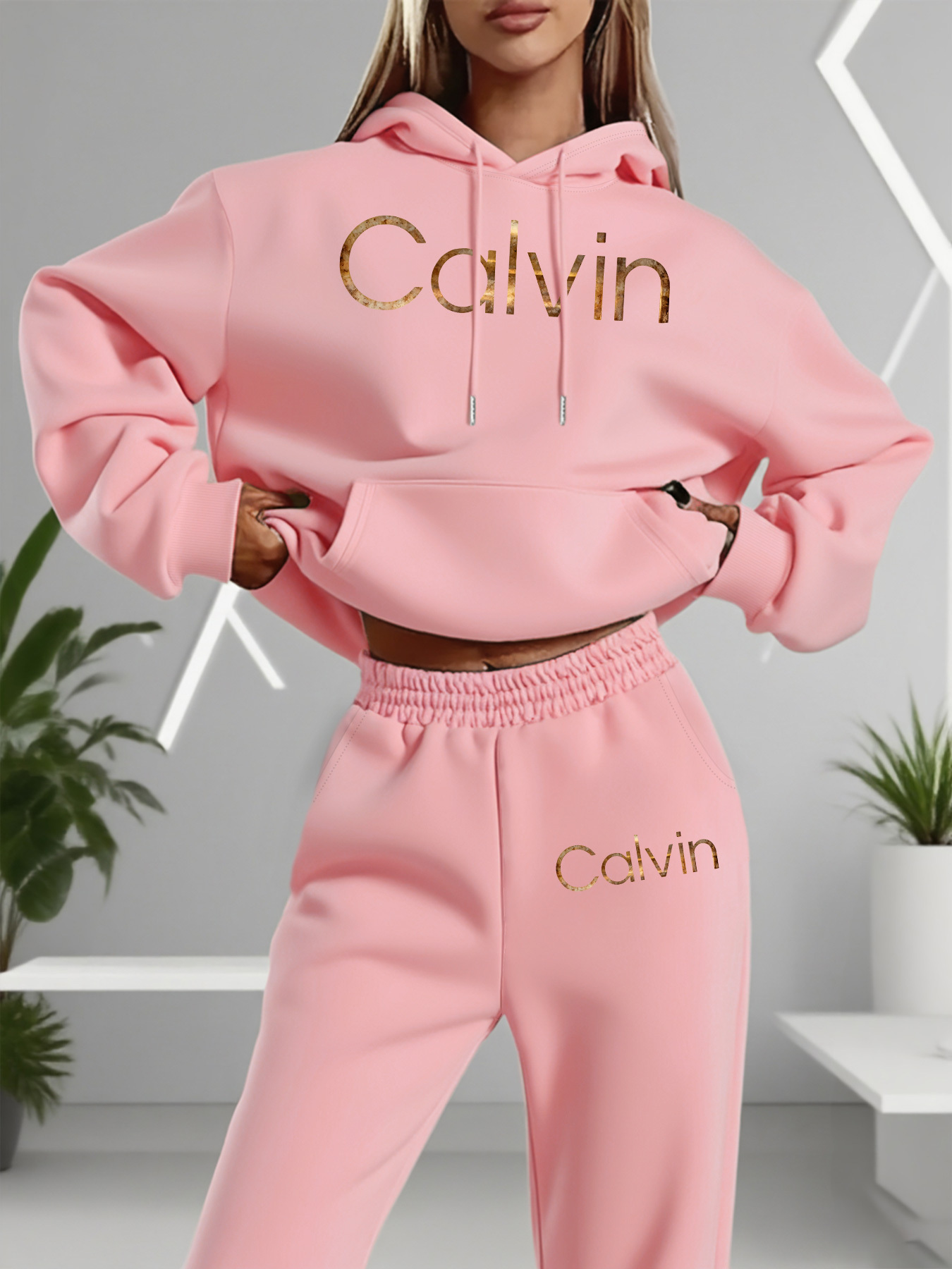 Street Fashion Winter - Women's fashion pullover and pants set,