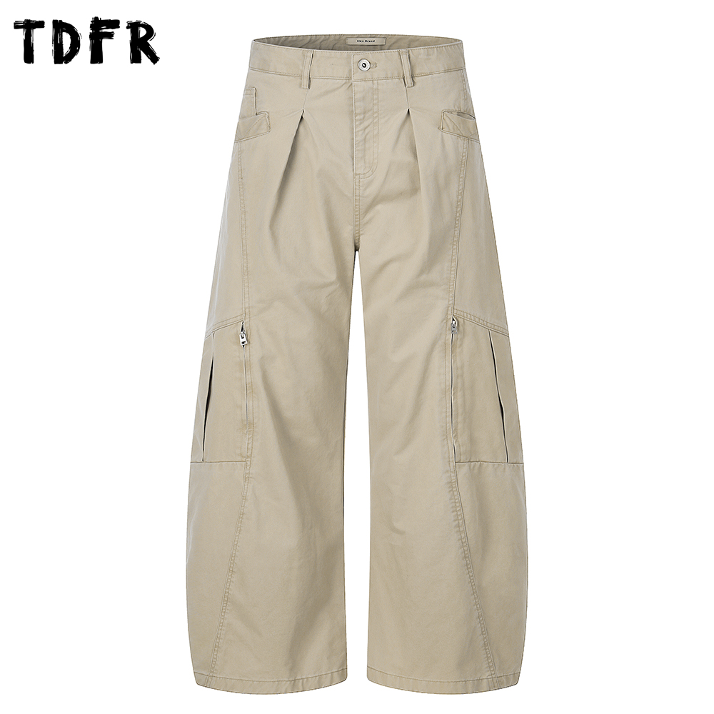 Cargo Pant Wide - Multi-Pocket Scimitar Pants Mens Pleated Solid