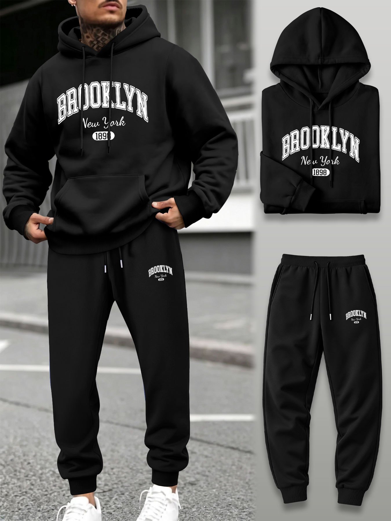Street Fashion Winter - Men 2 Piece Tracksuit Hoodie Jogger