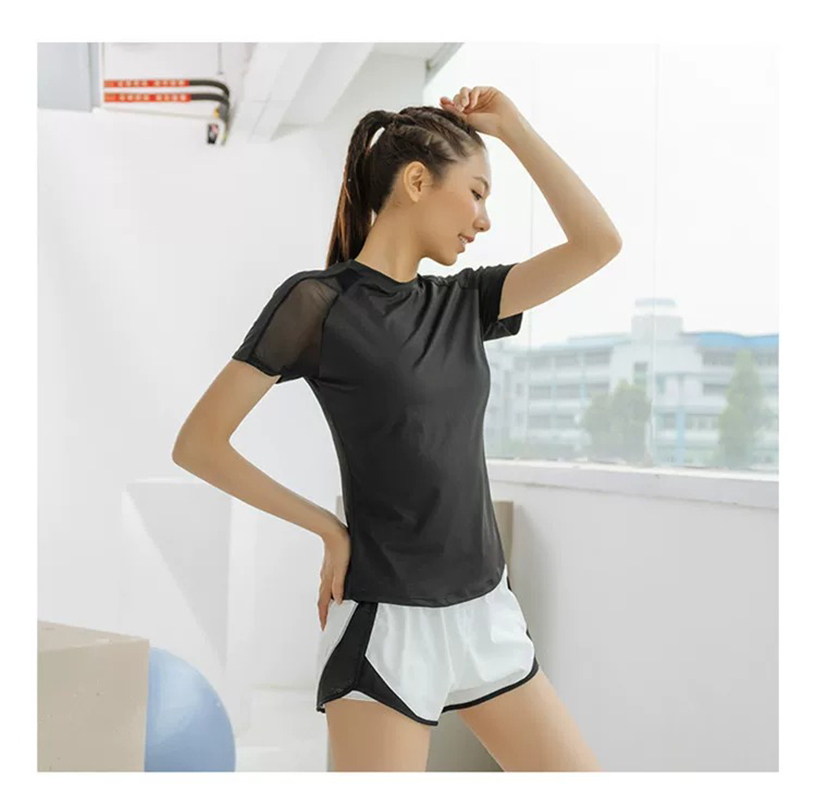 Summer Sports Short-Sleeved Wo - Mesh Top Layering 评论和价格