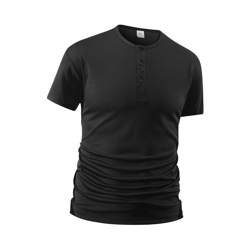 Men's Short Sleeve Henley Neck - Street Fashion Tshirt 评论和价格
