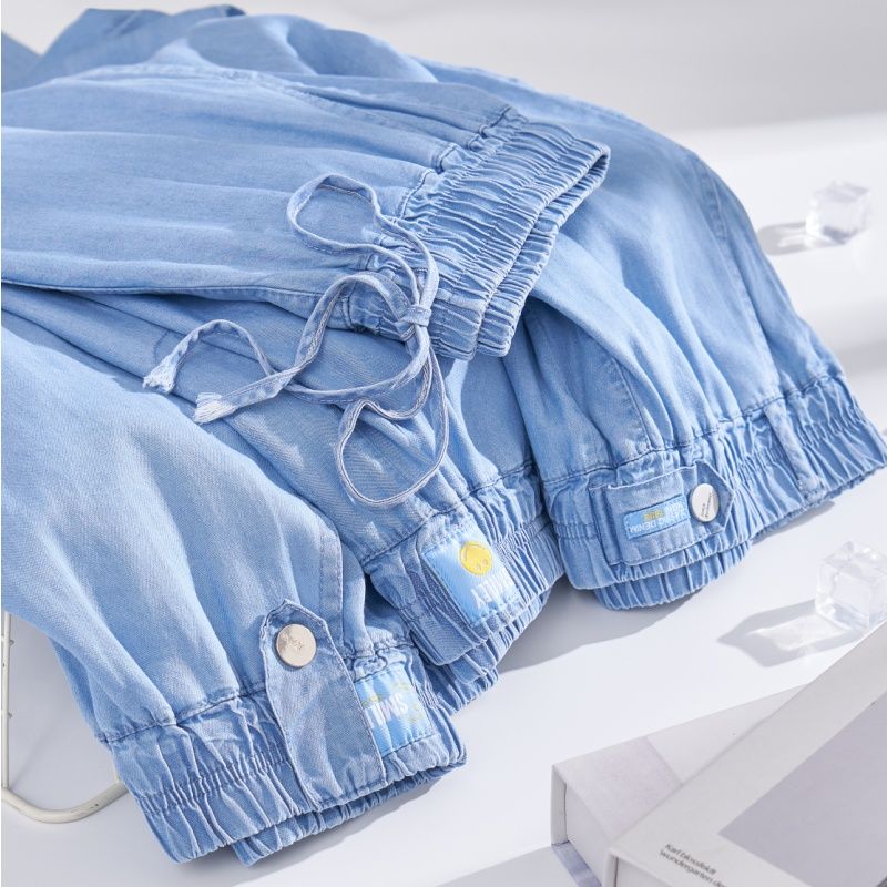Plus Size Ice Silk Denim Pants - Cargo Pant Wide 评论和价格