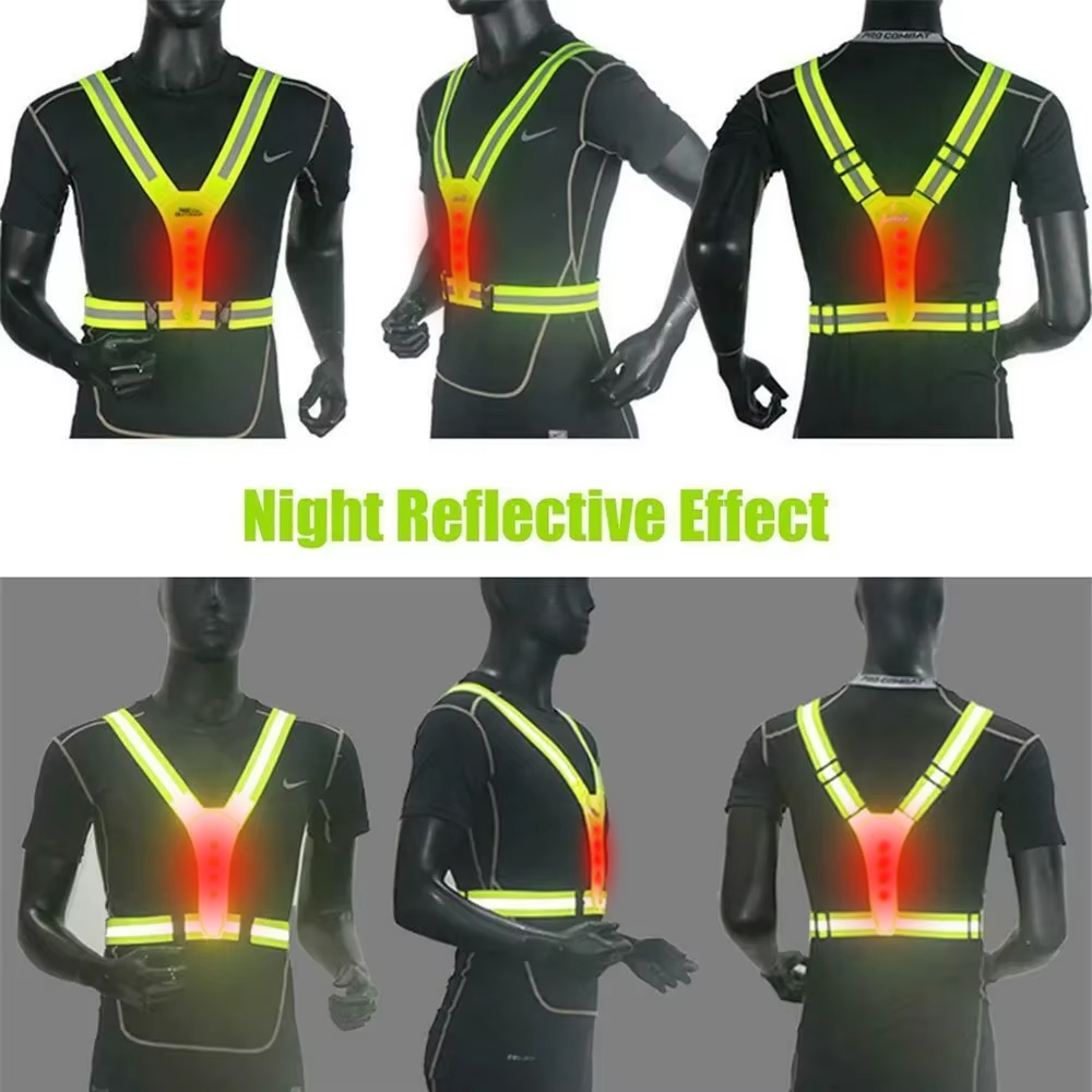 LED Running Vest Reflective Gl - Reflective Jacket Running 评论和价格