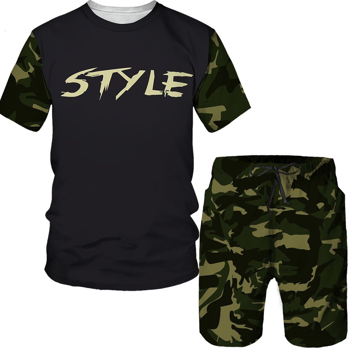 Camouflage Men's Suits Camo 3D - Street Fashion Tshirt 评论和价格