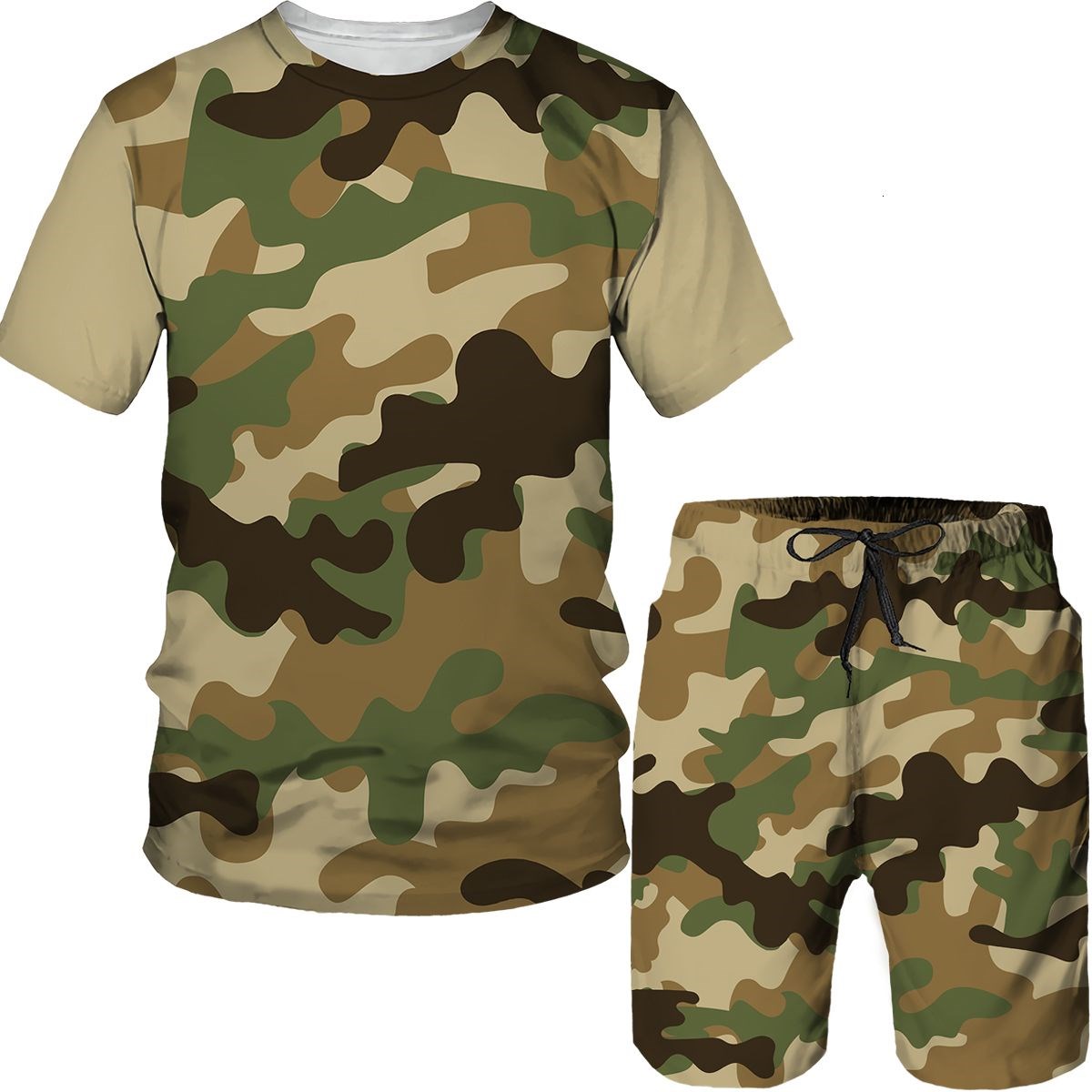 Camouflage Men's Suits Camo 3D - Street Fashion Tshirt 评论和价格