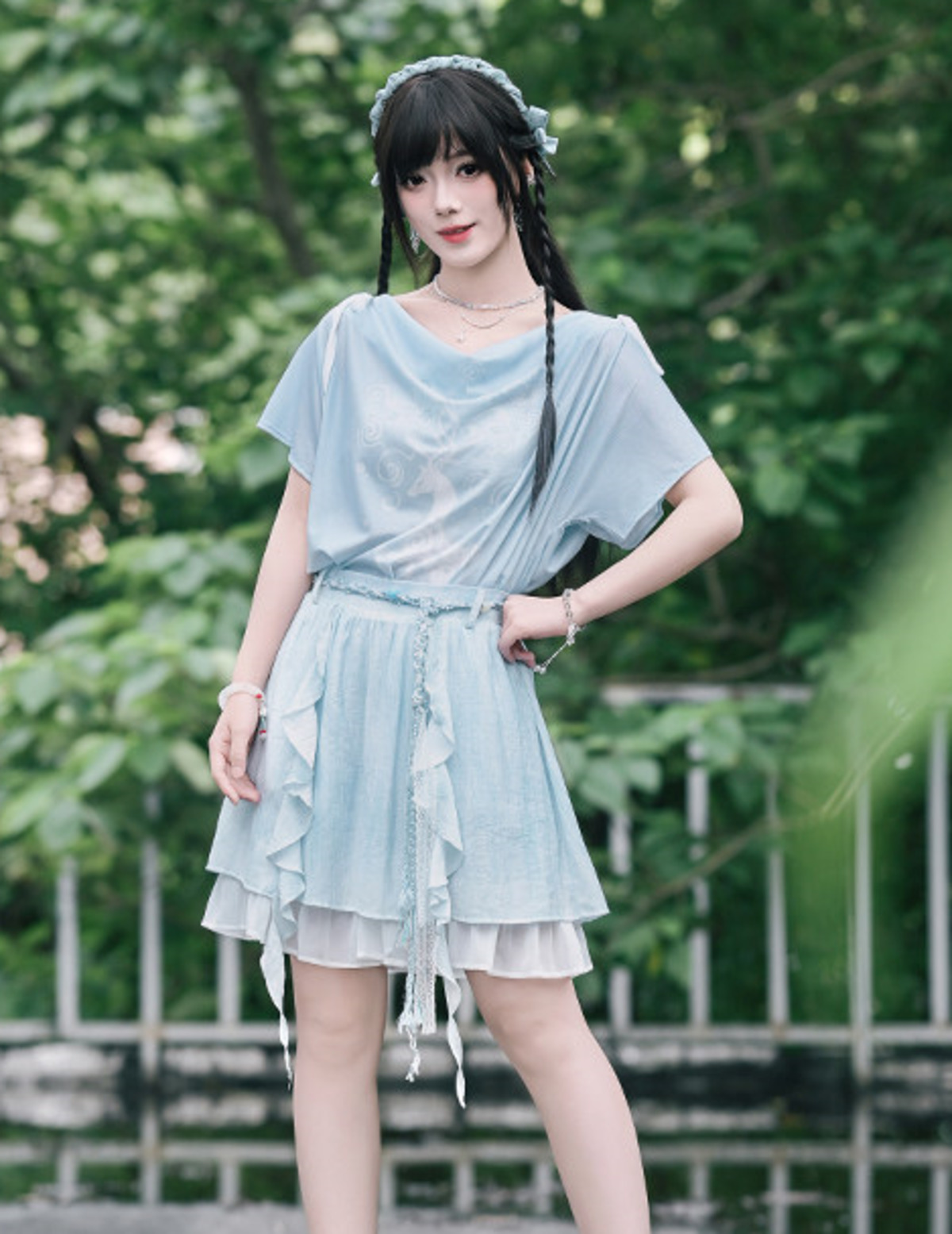 New Chinese Style Draped Neckl - Mesh Top Layering 评论和价格